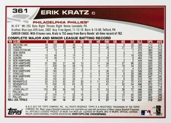 2013 Topps - Platinum #361 Erik Kratz Back