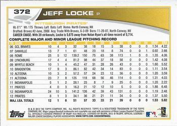 2013 Topps - Platinum #372 Jeff Locke Back
