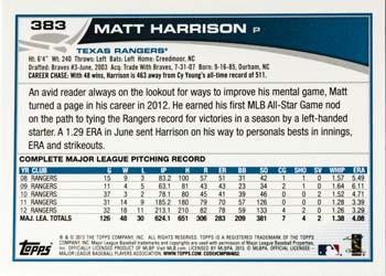 2013 Topps - Platinum #383 Matt Harrison Back