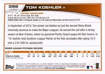 2013 Topps - Platinum #392 Tom Koehler Back