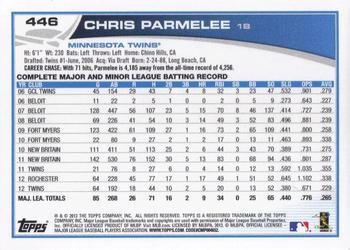 2013 Topps - Platinum #446 Chris Parmelee Back
