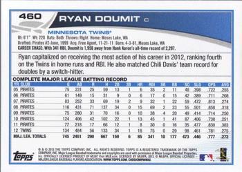 2013 Topps - Platinum #460 Ryan Doumit Back