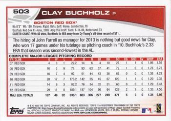2013 Topps - Platinum #503 Clay Buchholz Back