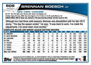 2013 Topps - Platinum #509 Brennan Boesch Back