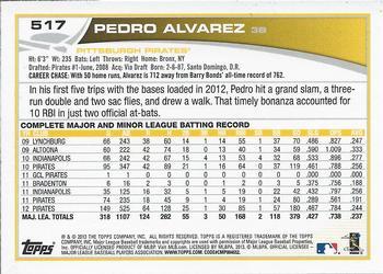2013 Topps - Platinum #517 Pedro Alvarez Back