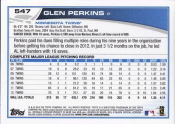 2013 Topps - Platinum #547 Glen Perkins Back
