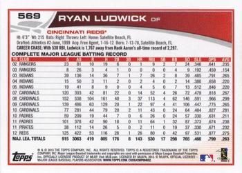 2013 Topps - Platinum #569 Ryan Ludwick Back