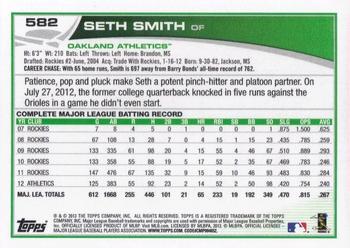 2013 Topps - Platinum #582 Seth Smith Back