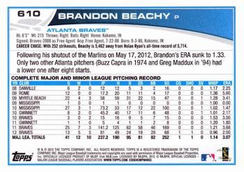 2013 Topps - Platinum #610 Brandon Beachy Back