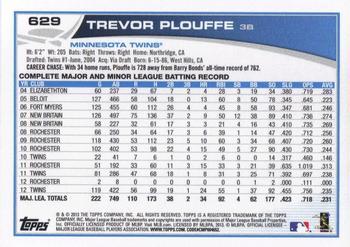 2013 Topps - Platinum #629 Trevor Plouffe Back