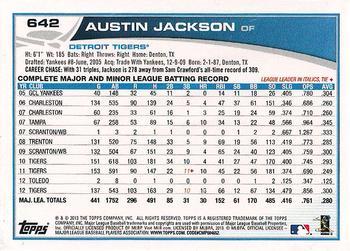 2013 Topps - Platinum #642 Austin Jackson Back
