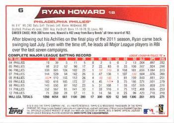 2013 Topps - Platinum #6 Ryan Howard Back