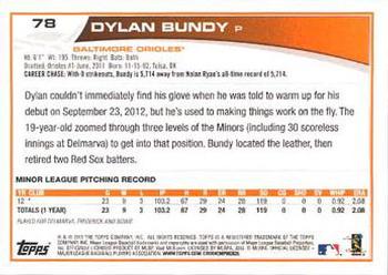 2013 Topps - Platinum #78 Dylan Bundy Back