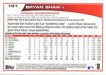 2013 Topps - Red #101 Bryan Shaw Back