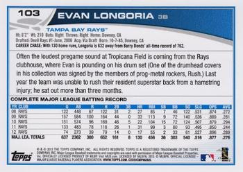 2013 Topps - Red #103 Evan Longoria Back