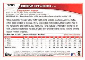 2013 Topps - Red #106 Drew Stubbs Back