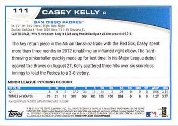 2013 Topps - Red #111 Casey Kelly Back