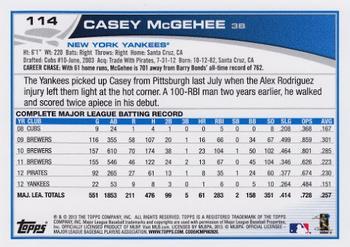2013 Topps - Red #114 Casey McGehee Back