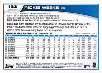 2013 Topps - Red #123 Rickie Weeks Back