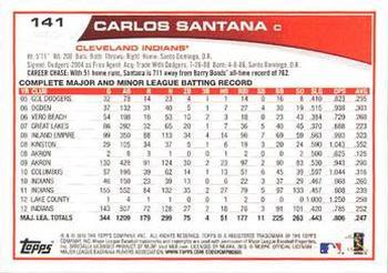 2013 Topps - Red #141 Carlos Santana Back