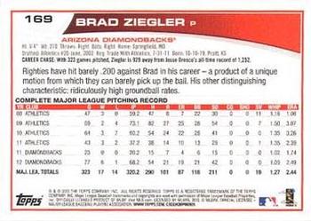 2013 Topps - Red #169 Brad Ziegler Back