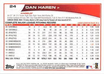 2013 Topps - Red #24 Dan Haren Back