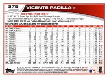 2013 Topps - Red #279 Vicente Padilla Back