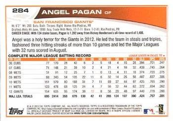 2013 Topps - Red #284 Angel Pagan Back
