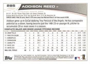 2013 Topps - Red #285 Addison Reed Back