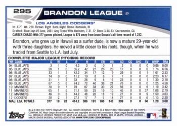 2013 Topps - Red #295 Brandon League Back