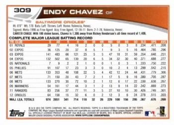2013 Topps - Red #309 Endy Chavez Back