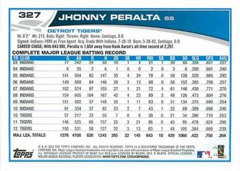 2013 Topps - Red #327 Jhonny Peralta Back