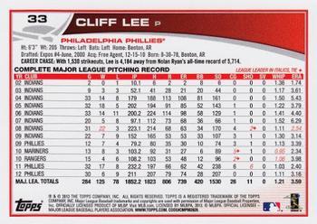 2013 Topps - Red #33 Cliff Lee Back