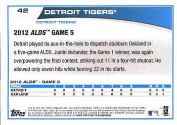2013 Topps - Red #42 Detroit Tigers ALDS Back