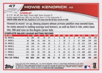 2013 Topps - Red #47 Howie Kendrick Back