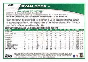 2013 Topps - Red #48 Ryan Cook Back
