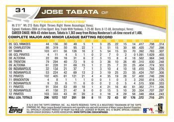 2013 Topps - Red #31 Jose Tabata Back