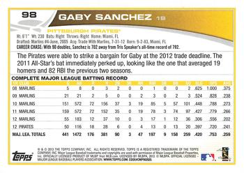 2013 Topps - Red #98 Gaby Sanchez Back