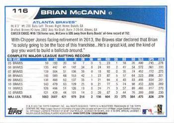 2013 Topps - Red #116 Brian McCann Back