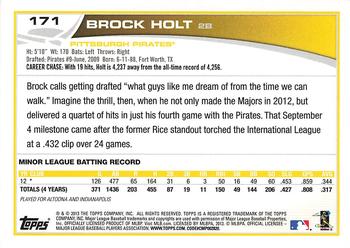 2013 Topps - Red #171 Brock Holt Back