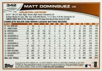 2013 Topps - Red #342 Matt Dominguez Back