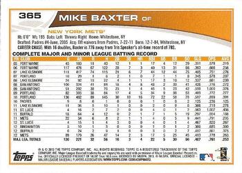 2013 Topps - Red #365 Mike Baxter Back