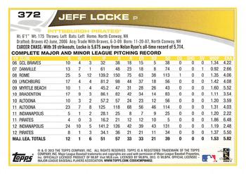 2013 Topps - Red #372 Jeff Locke Back
