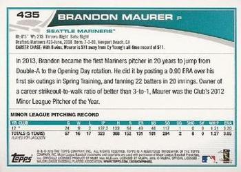 2013 Topps - Red #435 Brandon Maurer Back