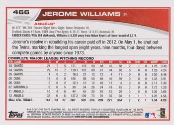 2013 Topps - Red #466 Jerome Williams Back