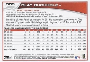 2013 Topps - Red #503 Clay Buchholz Back