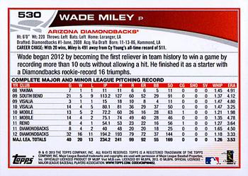 2013 Topps - Red #530 Wade Miley Back