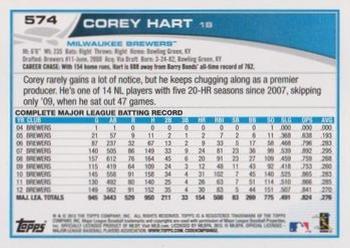 2013 Topps - Red #574 Corey Hart Back