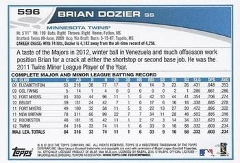 2013 Topps - Red #596 Brian Dozier Back