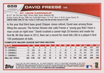 2013 Topps - Red #658 David Freese Back